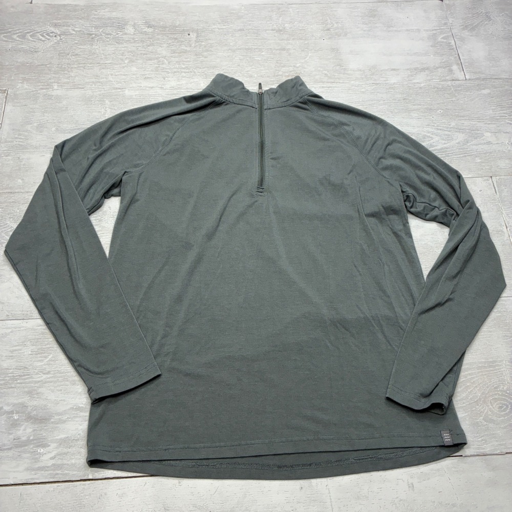 Free Fly Bamboo Quarter Zip Pullover Mens Medium Gray Performance Fishing Shirt